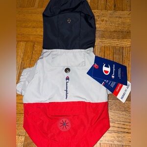 Champion Packable Pet Jacket in Red and Gray